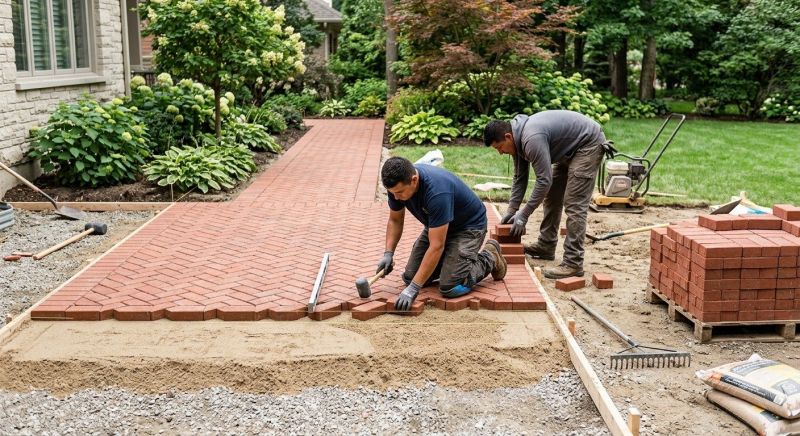 Brick Hardscape Installation in Greenwich, CT