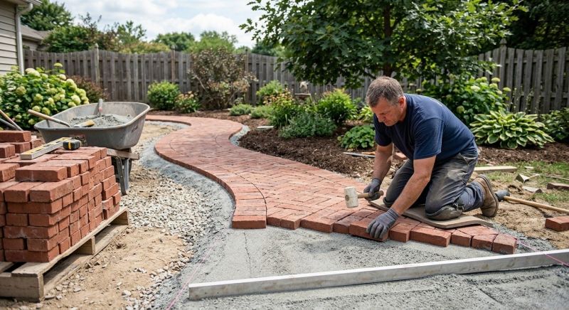 Brick Hardscape Installation in Burlington, VT