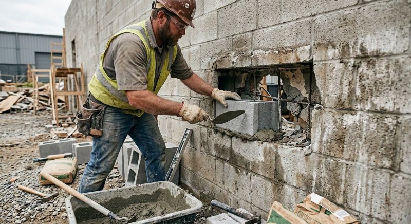 Cinder Block Wall Repair in Cleveland, OH