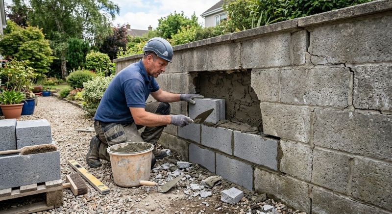 Concrete Block Wall Repair in Cleveland, OH
