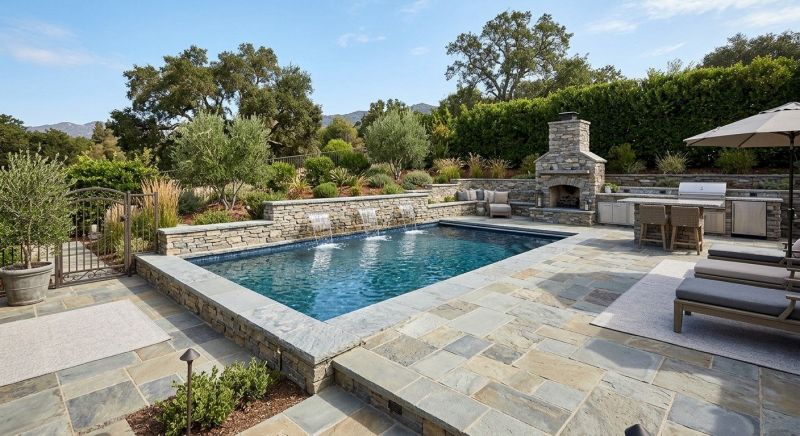 Poolside Hardscaping in Fairfield County, CT